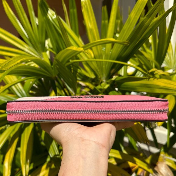 Michael Kors Jet Set Travel Large Continental Wallet Color-Block Tea Rose Multi - Picture 5 of 9